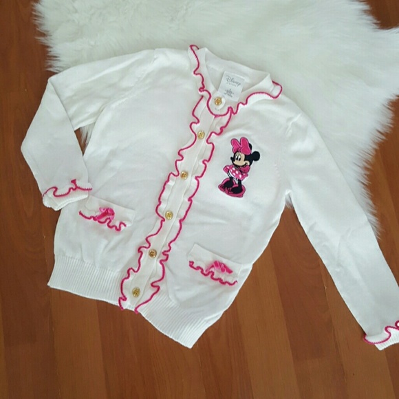 Disney Other - Disney Store white pink minnie mouse cardigan sz 3